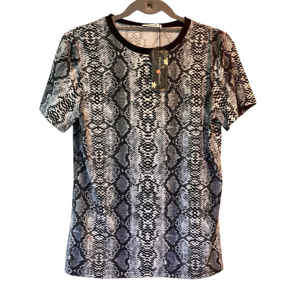 Blooming Jelly Women's Snakeskin Print Top Size Small NWT